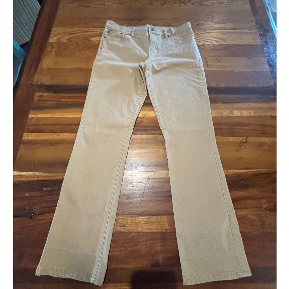 Lauren Ralph Lauren Tan Khaki Stretch Denim Pants Womens 10 Straight Bootcut